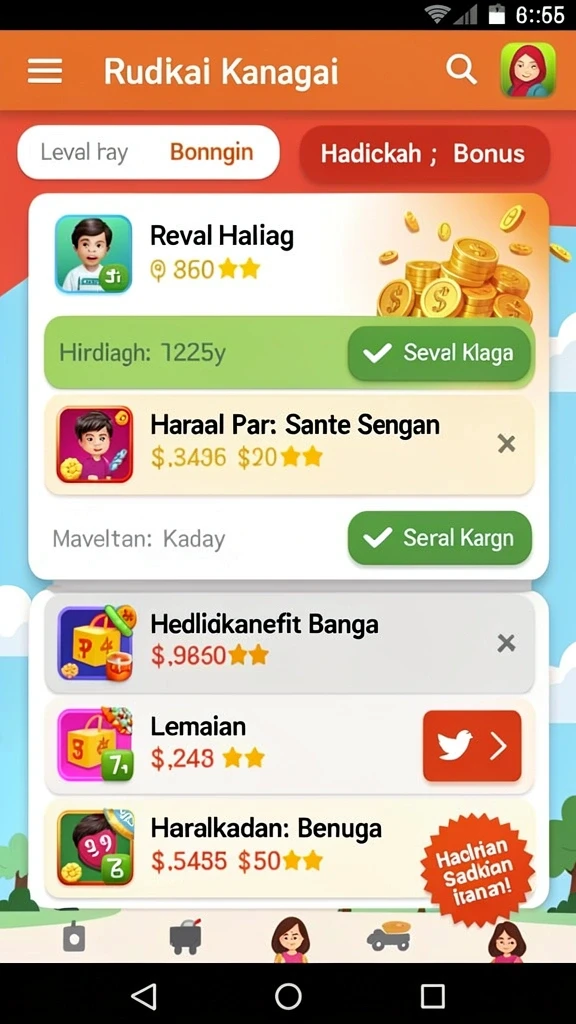 Gambar menunjukkan hadiah harian yang bisa didapatkan pemain.