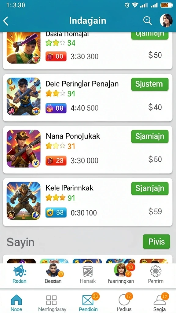 Tampilan awal permainan dengan grafis yang menarik.