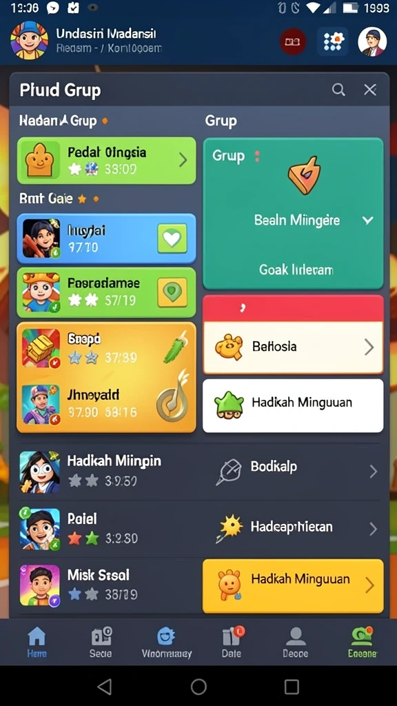 Contoh level yang penuh warna dan tantangan.