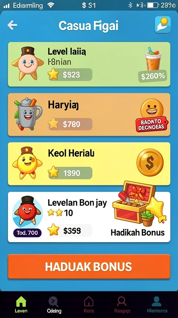 Fitur bonus harian yang menarik.