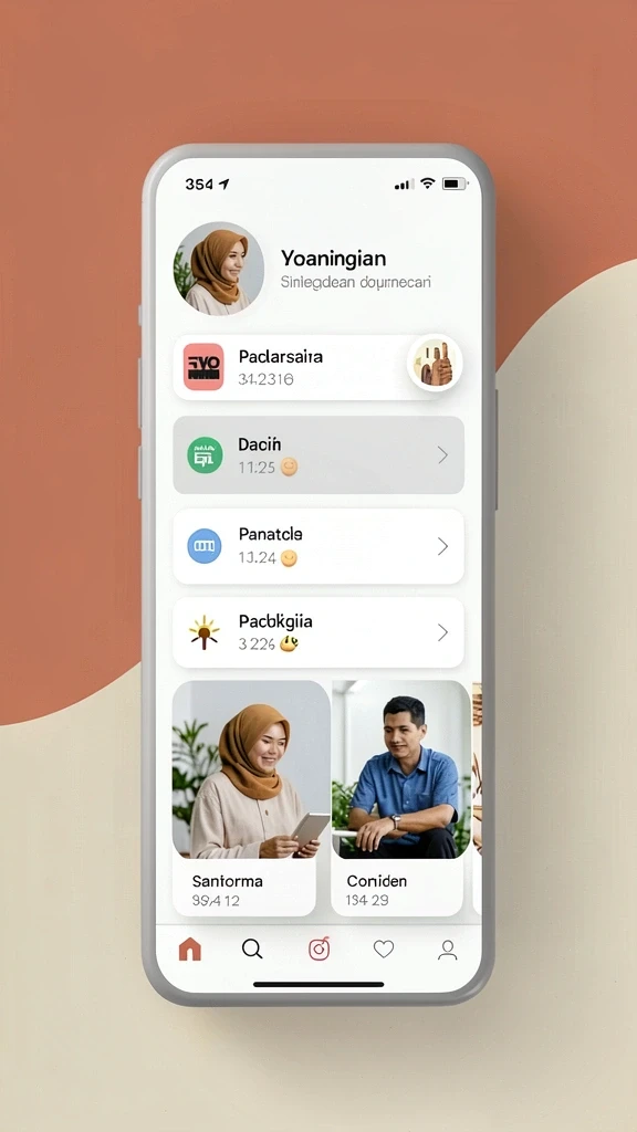 Tampilan antarmuka KAOSTOGEL yang menarik dan mudah digunakan.